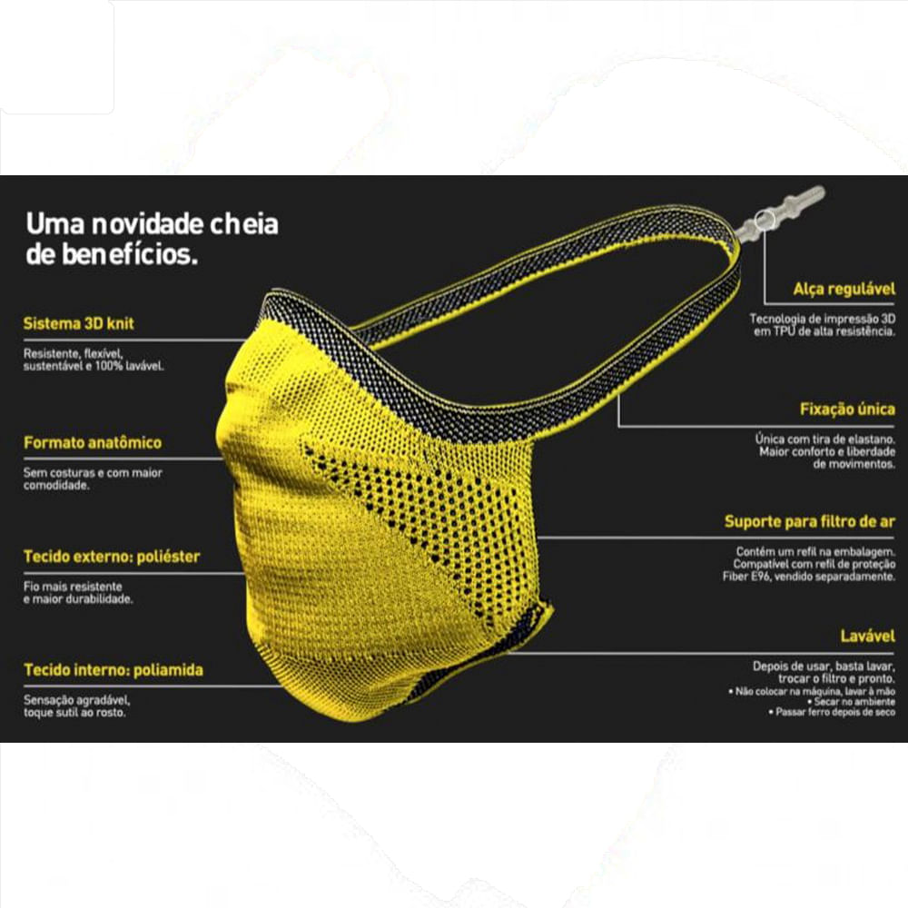 Mascara-De-Protecao-Esportiva-Fiber-C-Filtro-Descartavel-|-Unissex