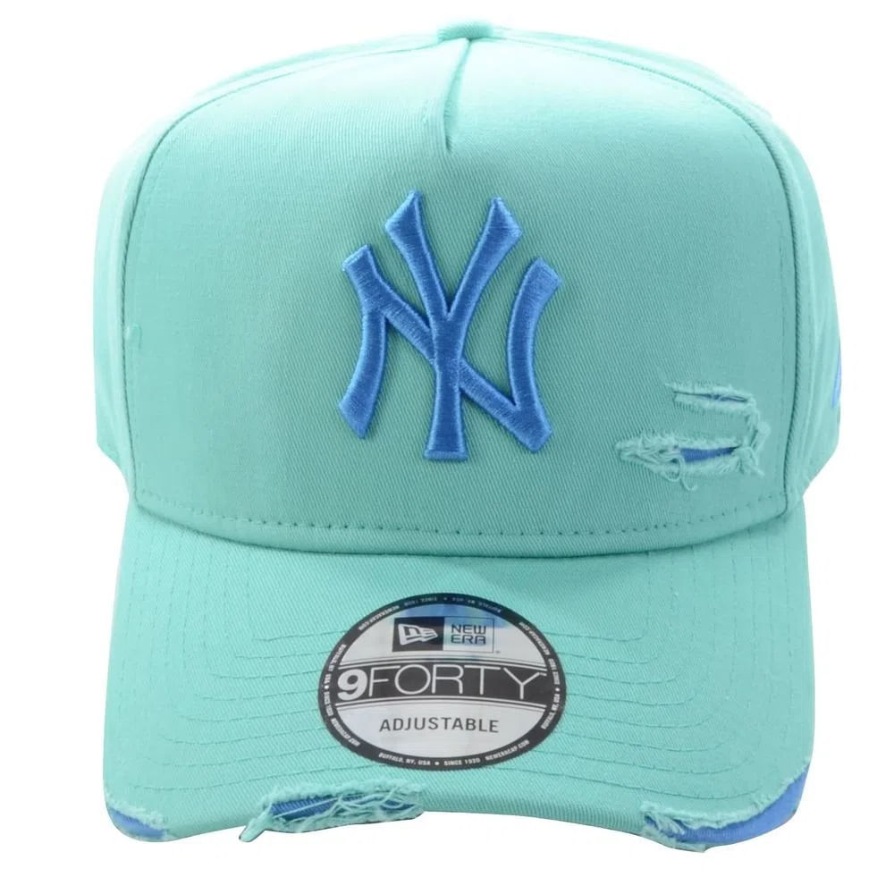 Bone-New-Era-New-York-Yankees-940-A-Frame-Damage-Destroyed-Aba-Curva-Verde-Azul
